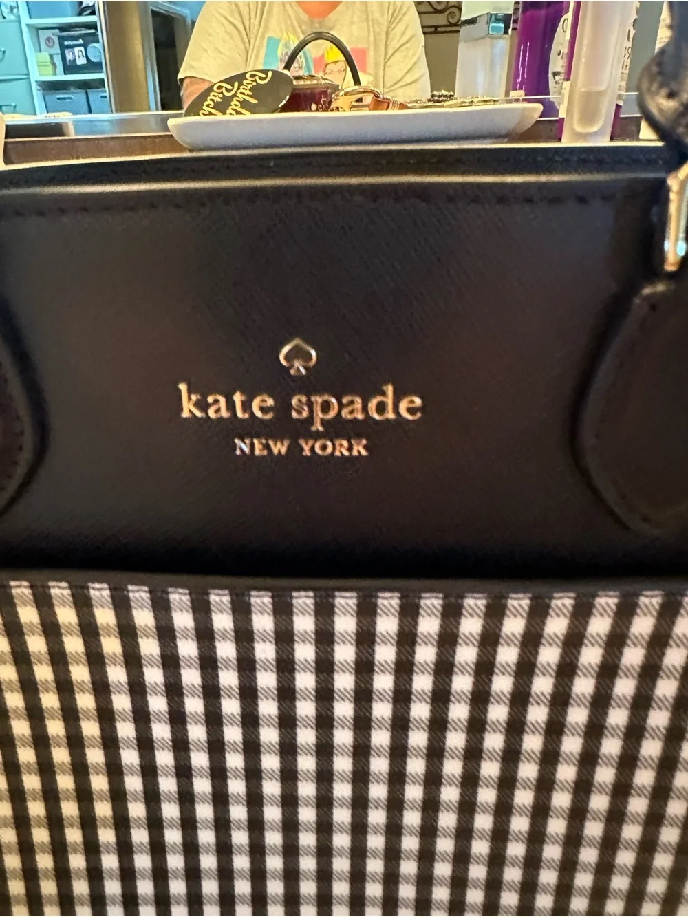 kate spade Black Gingham Top-Handle Satchel